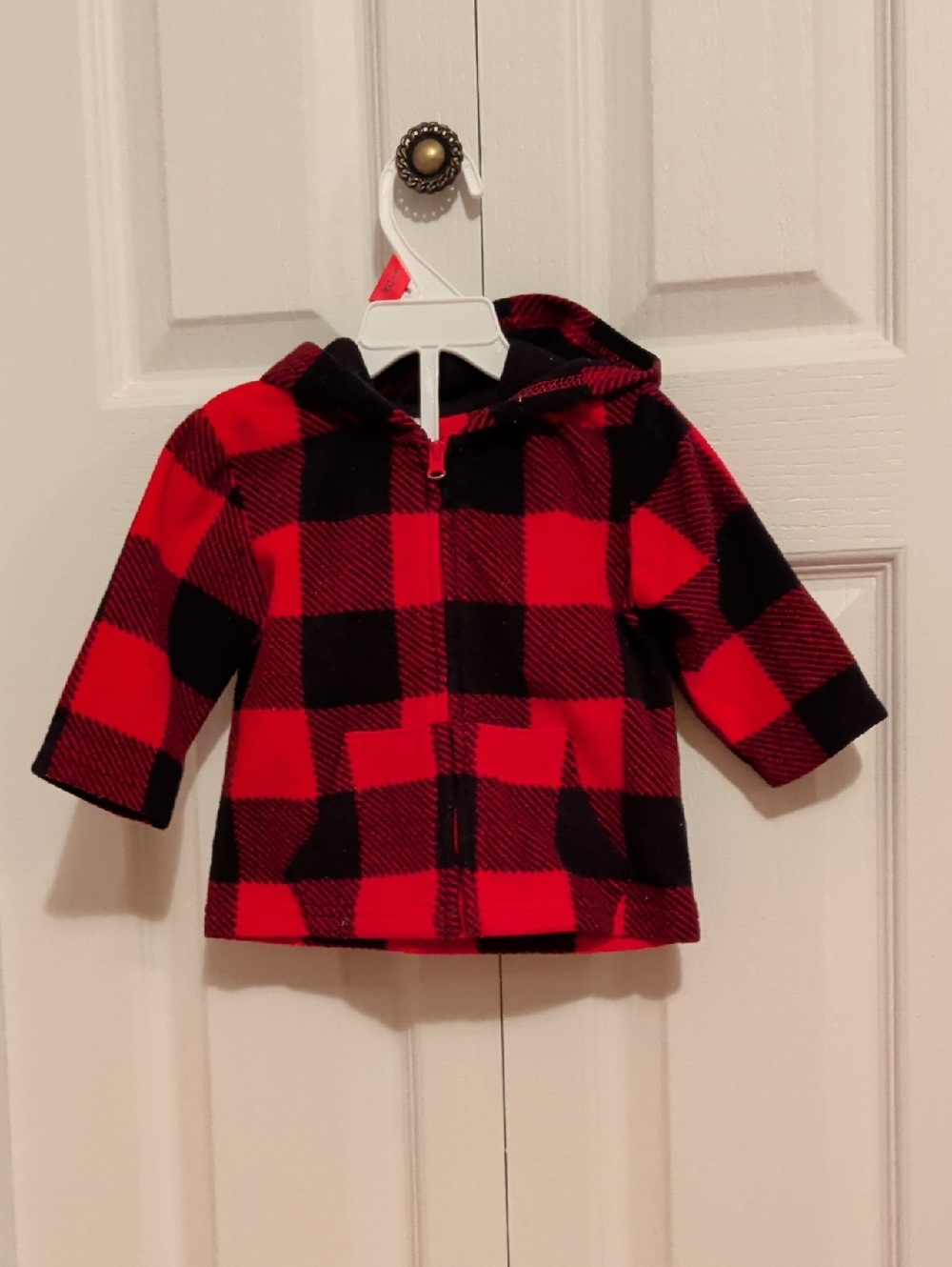 5/20$ George Red and Black Buffalo Plaid Hooded Kids Jacket